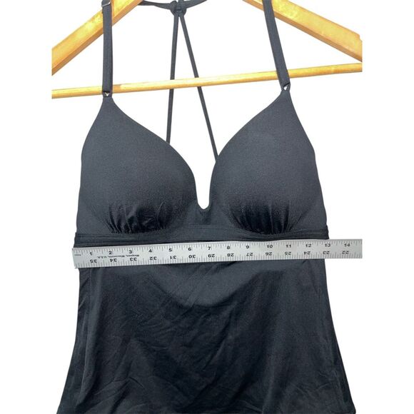 Athleta Women's Prism Back Tankini Size Medium Black Molded Cups Flattering - Picture 6 of 6
